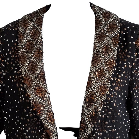 Adrianna Papell Jacket Women's S Silk Sequin Party Wedding Formal Vintage NWT - Picture 2 of 9